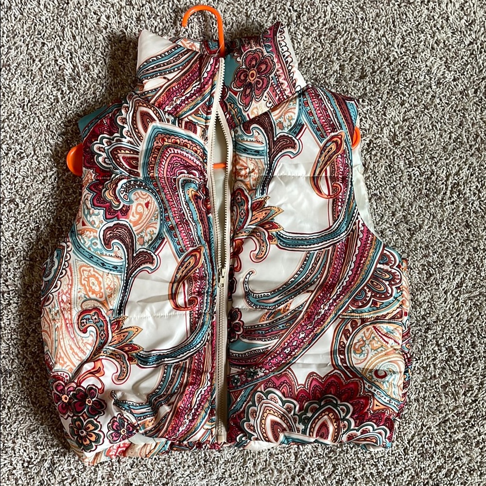 SHEIN Multicolor Paisley Puffer Vest